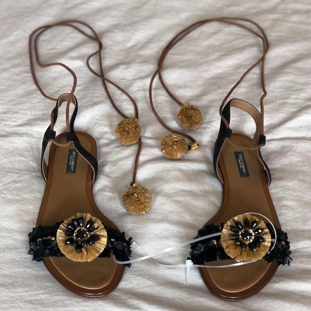 Dolce & Gabbana Pom-Pom Embellished Sandals